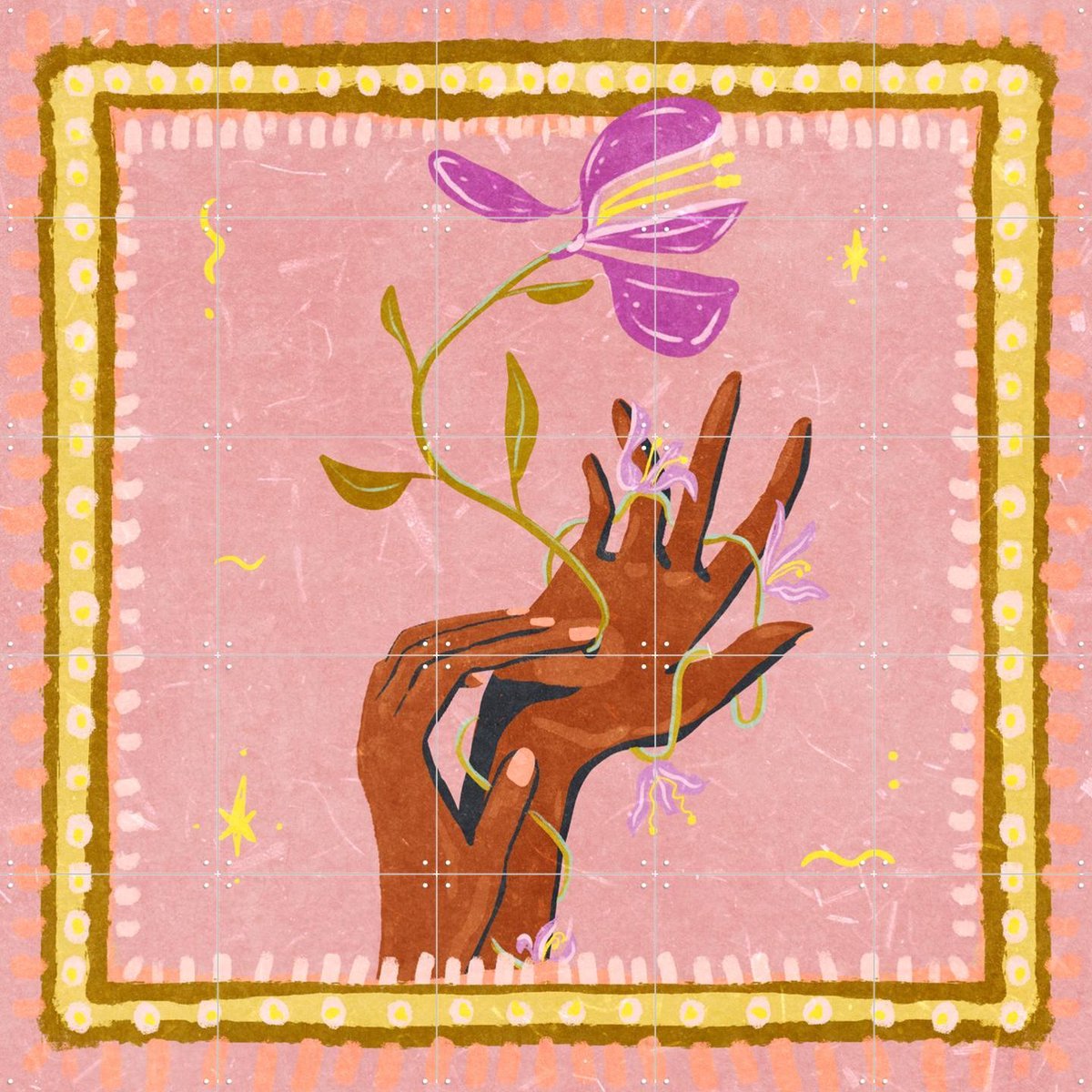 IXXI Connect With Nature, Raissa Oltmanns - 100 x 100 cm - Gratis ophangtool - Grote wanddecoratie en posters - Illustraties, Digitale Kunst, Speels