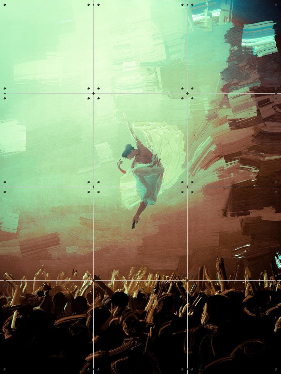 IXXI Ballet In Air, Vineet Suresh - 60 x 80 cm - Gratis ophangtool - Grote wanddecoratie en posters - Kwaststreken, Digitale Kunst, Modern, Speels