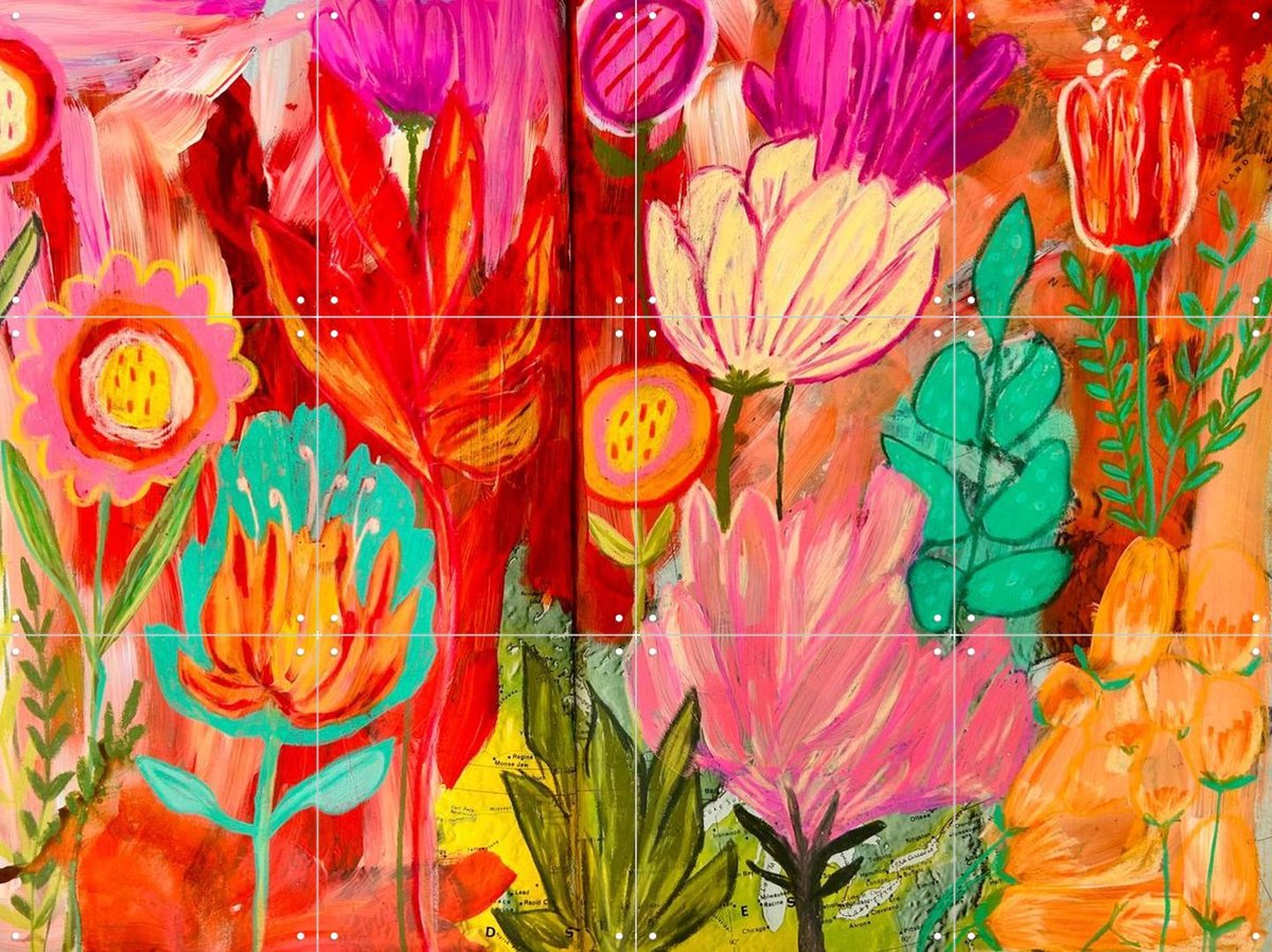IXXI Remy, Yvette Fanciulli - 80 x 60 cm - Gratis ophangtool - Grote wanddecoratie en posters - Speels, Schilderijen, Woonkamer, Eetkamer, Bloemen