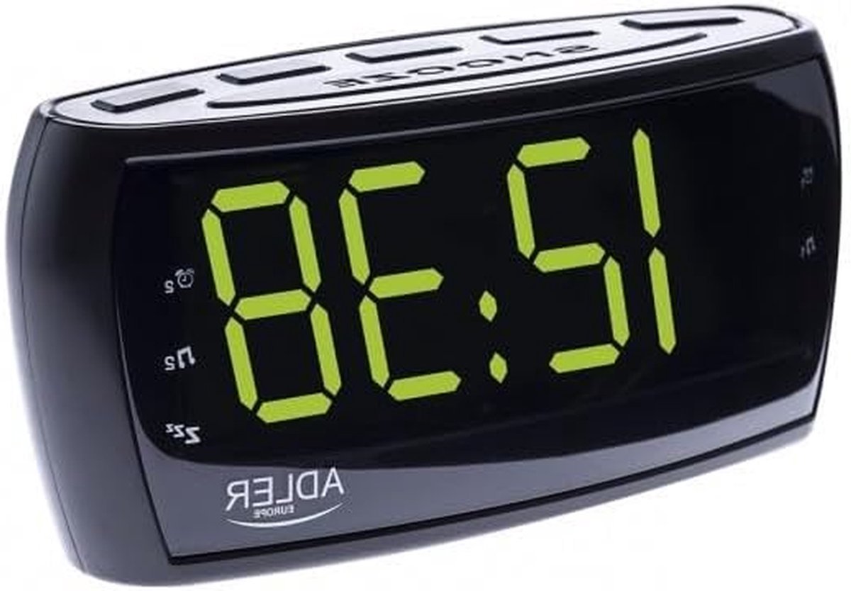 Wekkerradio - Radio wekker - Wakker worden - Groot LED display - 48 mm cijferhoogte - Zwart
