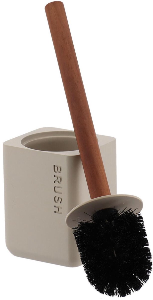 Tendance toiletborstel London - beige - H38 x D10 cm - kunststof - wc borstel