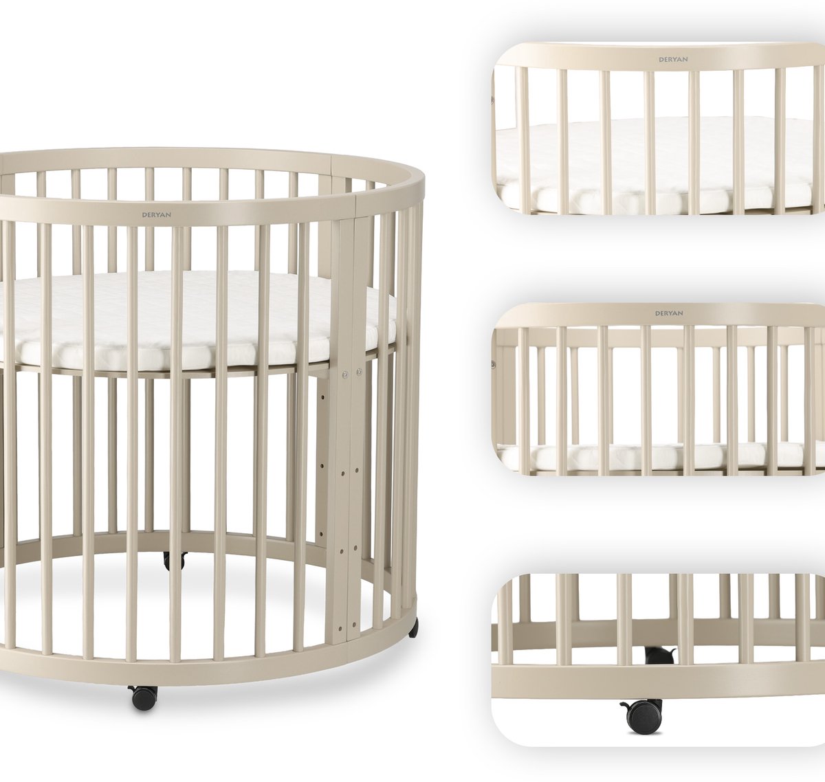 Deryan Willow Box - Ronde Houten Babybox inclusief Matras - Sand – foto 3