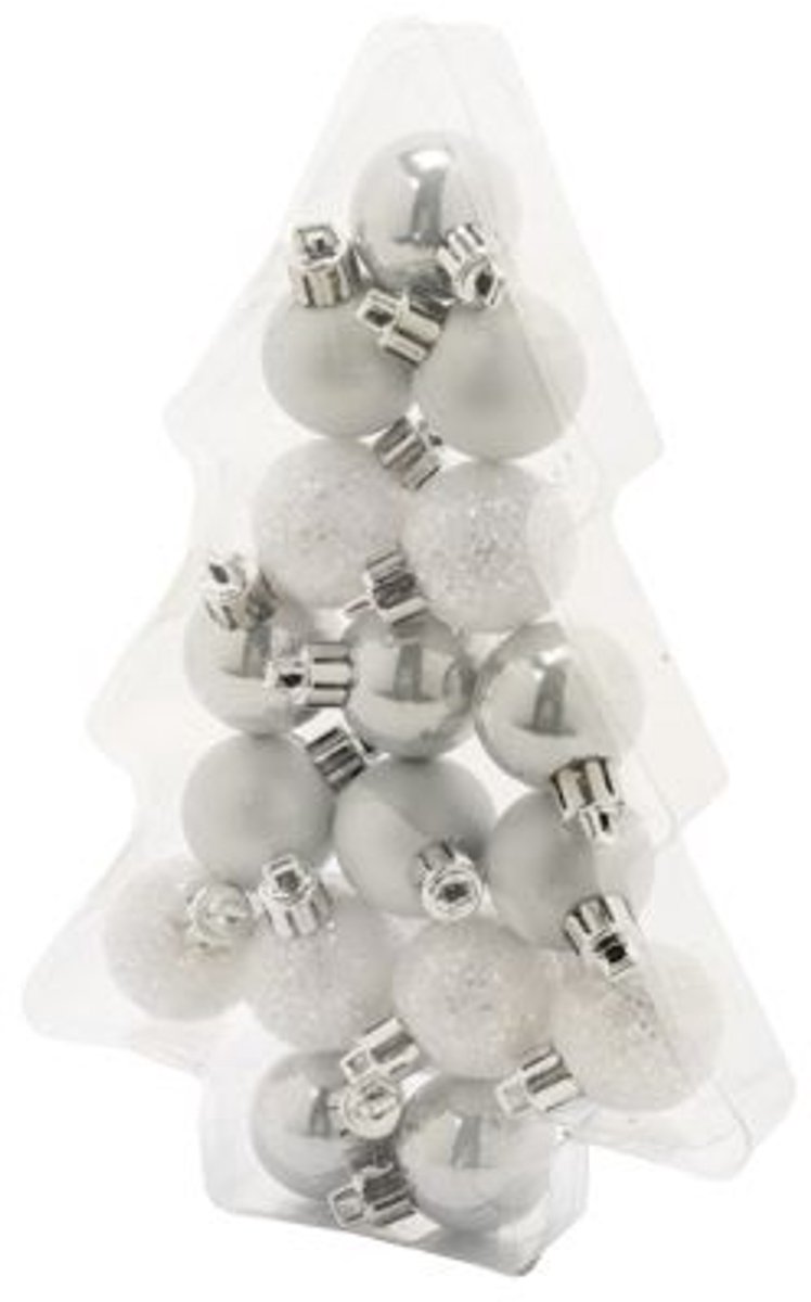 Kerstbal x17 - dia.3cm - wit
