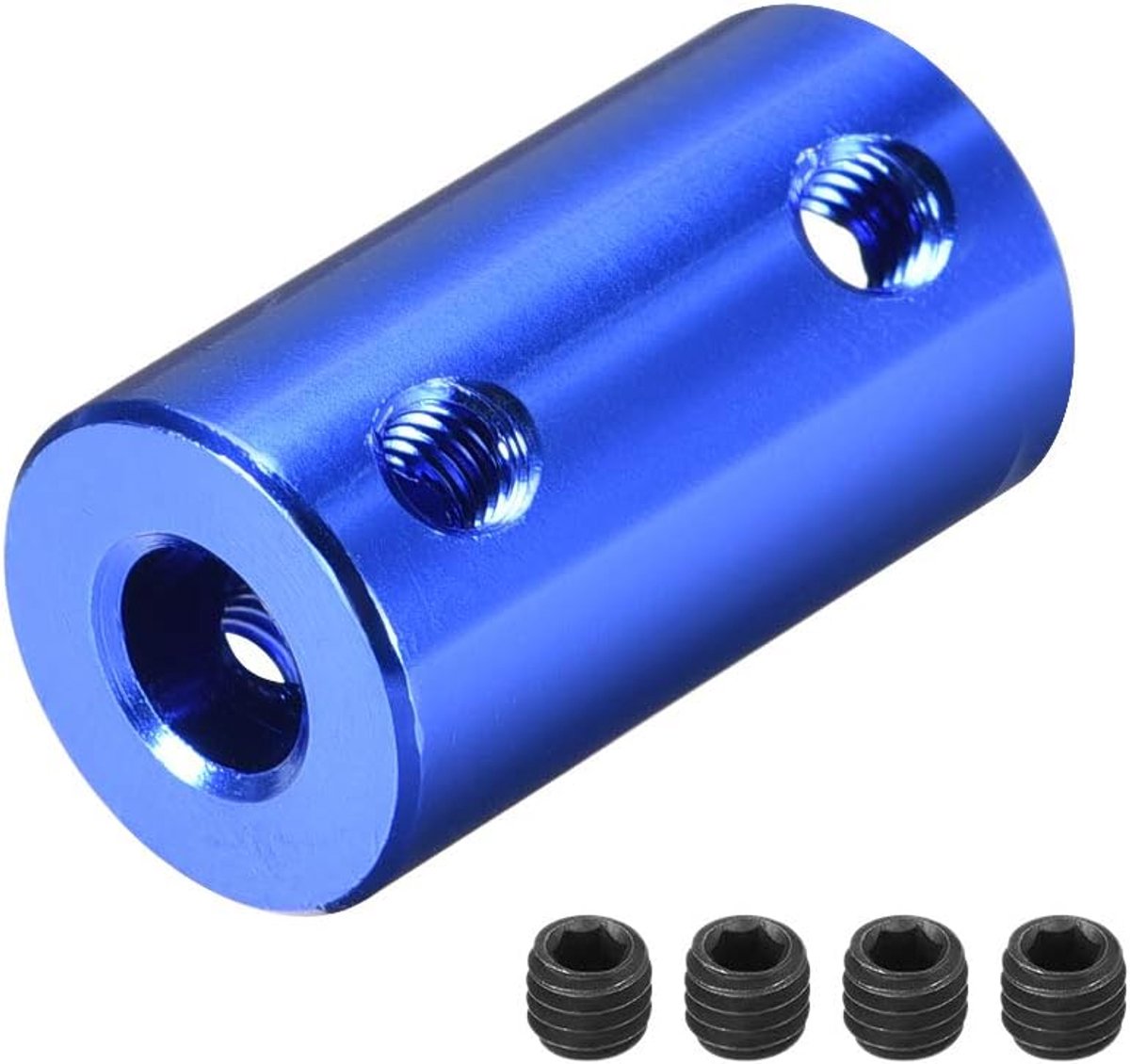 sourcing map 2 stk.6mm tot 7mm boring starrkoppelingsset schroef L25XD14 aluminiumlegering askoppelingsaansluiting motoraccessoires donkerblauw
