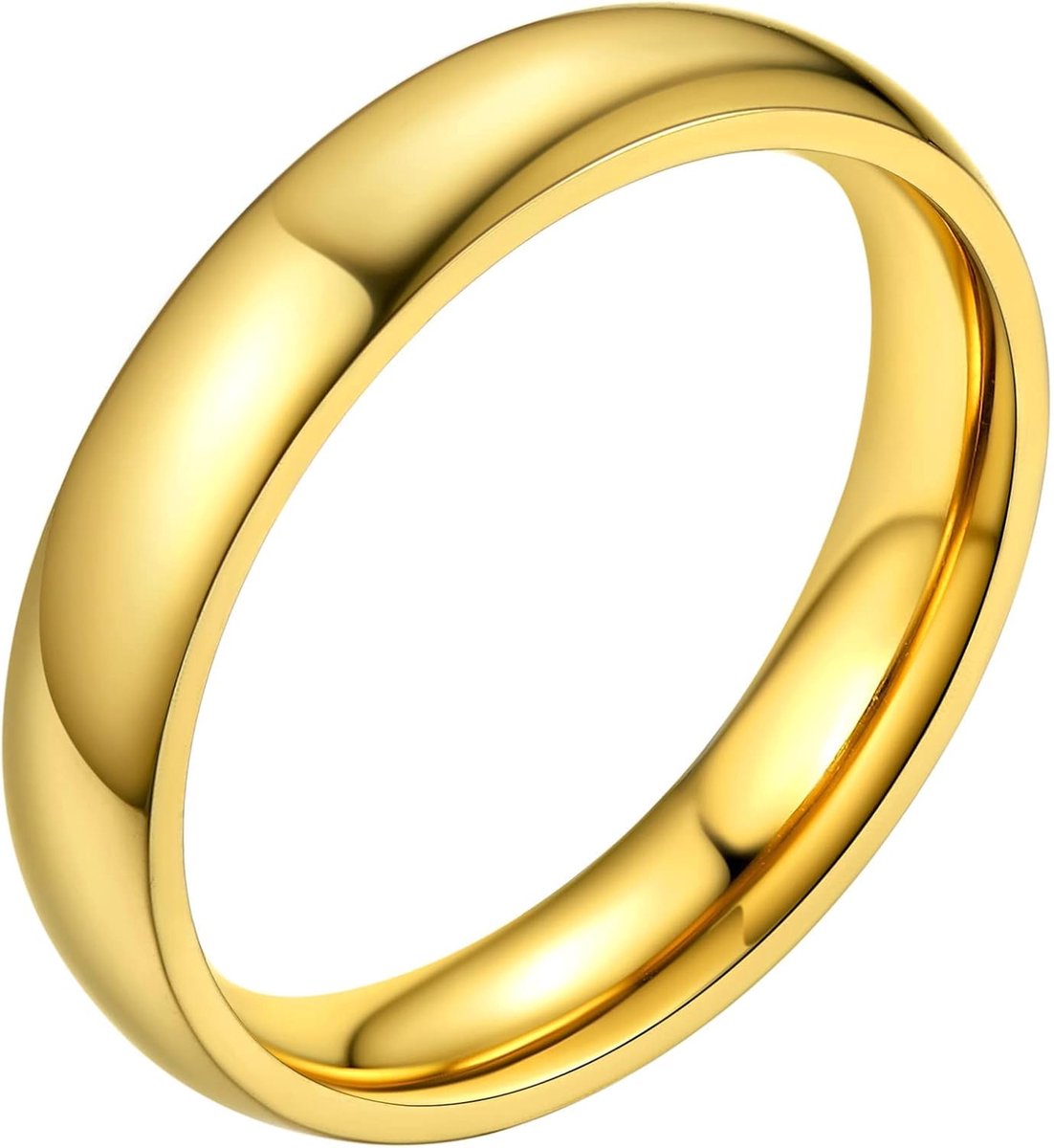 Roestvrij staal Minimalistische Band Ringen voor Vrouwen Mannen, Hoge Gepolijste Eenvoudige Knuckle Ringen, 2MM 4MM 6MM 8MM Staal/Verguld/Zwart Fashion Vinger Ringen Maat O tot Y -Gift Verpakt