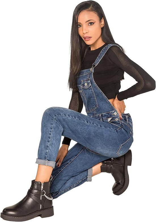 Carter Tuinbroek voor dames, jeans, boyfriend, denim, overall, jumpsuit, used look, zomeroverall — afbeelding 4