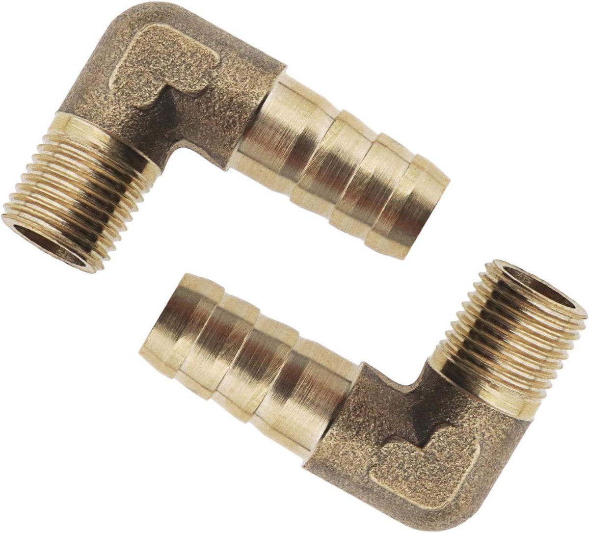 idea 2 Stuks 1/4 Inch/6mm Prikkeldraad Messing Pijpfitting 90 Graden Elleboog Brandstofslang Joiner Pijp Connector Adapter 1/4 Inch BSP Buitendraad voor Lucht Water Stookolie