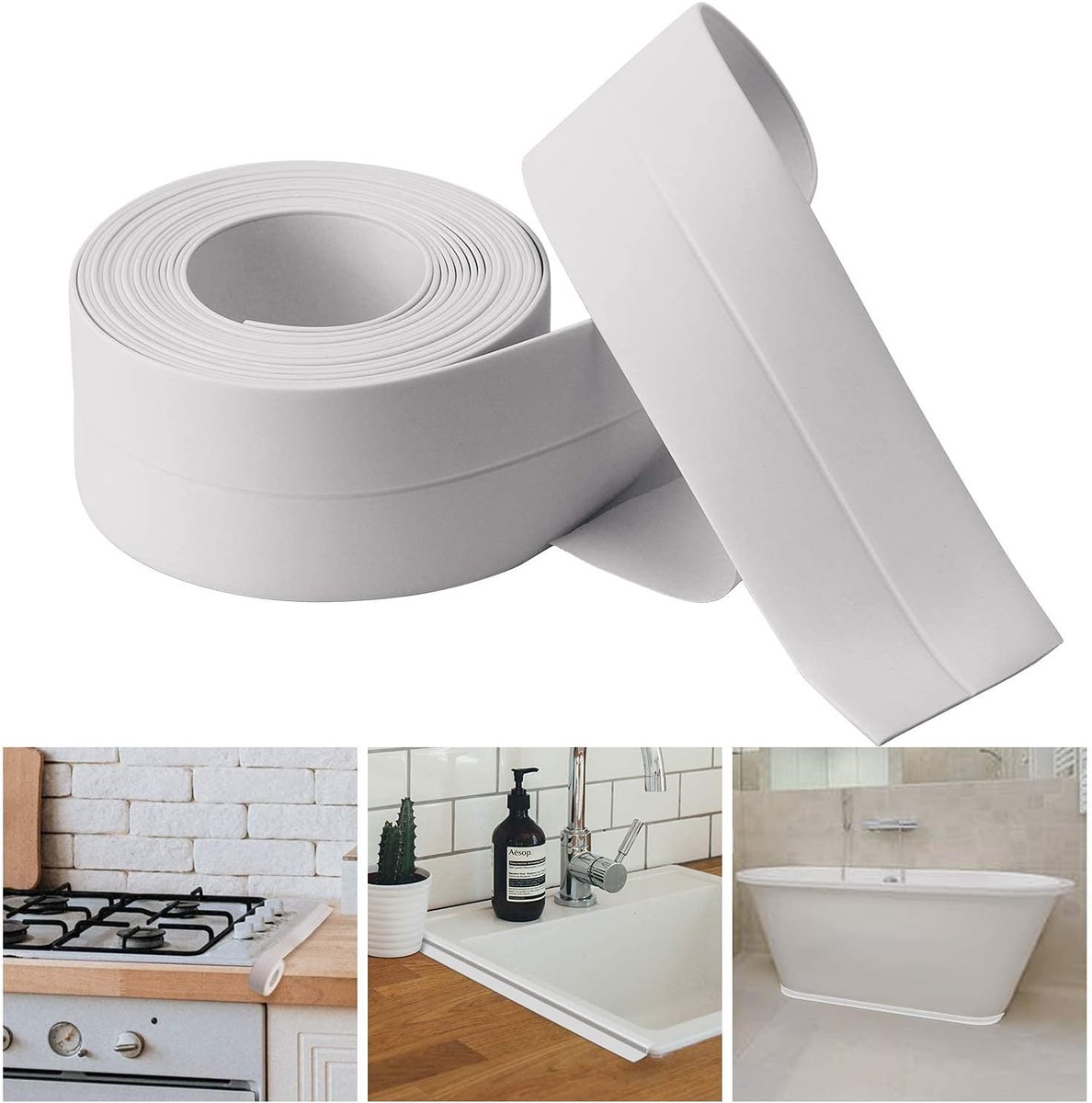 3 Kleuren 3.2M Lengte Zelfklevende Bad En Muur Afdichting Voor Spoelbak Keuken Badkamer WC(22mm*3.2M -wit(#1))