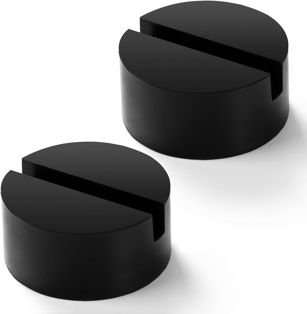 2 Stuks Autokrik Rubberen Pad 75mm, Universele Rubberen Pad Autokrik met Groeven, voor Autokrikken