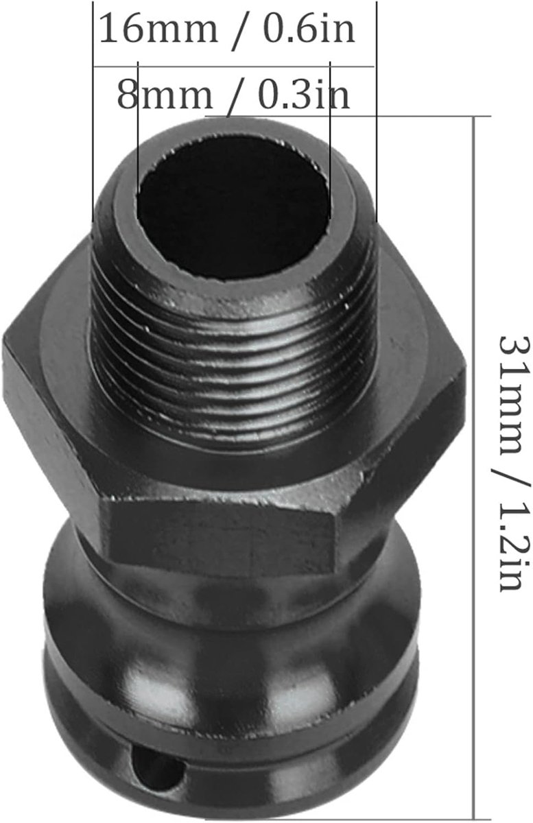 rc Spurverbreiterung 1/8 Hex 4 Stuks Aluminiumoy mm Wielverlenging Adapter Voor 1/8 Rc Auto Model (BLACK)