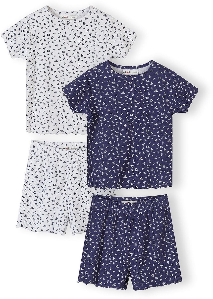 Minoti meisjes pyjama - 2-pack bloemenprint