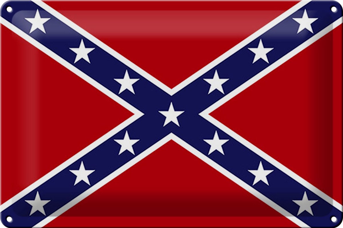 Blechschild Flagge 30x20cm Konföderierte Staaten Amerika