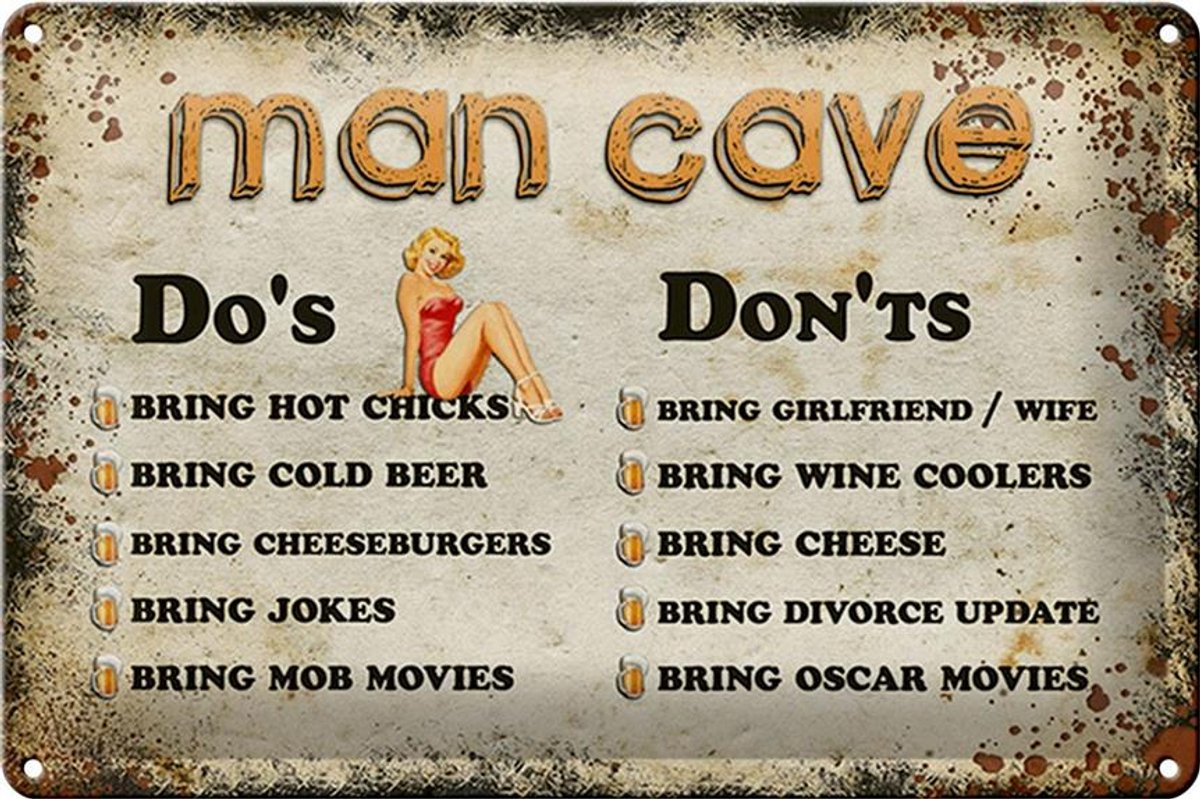 Blechschild Spruch 30x20cm Man Cave Do´s Don´ts