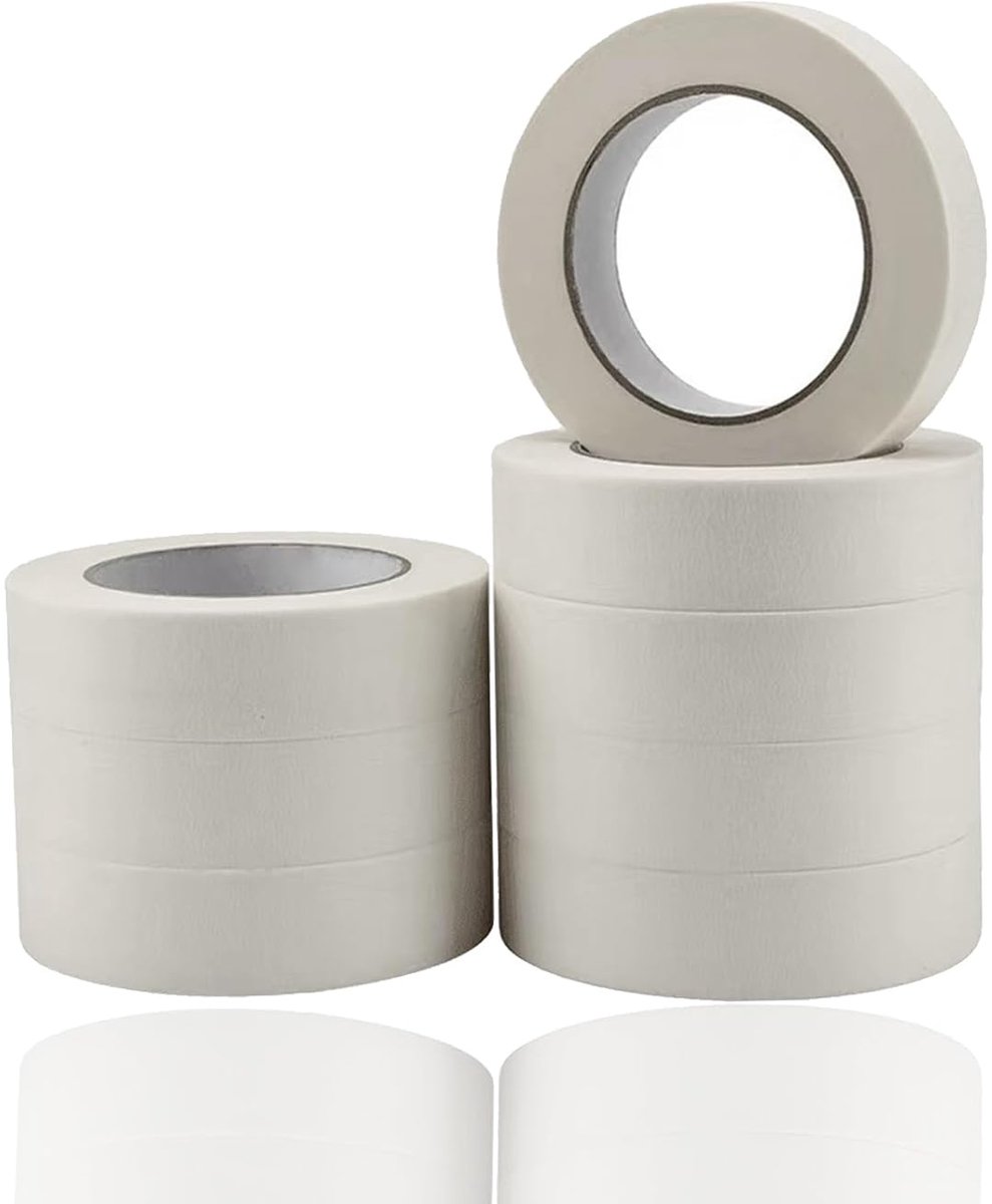 10 rollen masking tape, wit, crêpeband, schildertape, 15 mm x 20 m, met de hand afscheurbaar, beschrijfbaar, voor doe-het-zelf handwerk, scrapbooking, tekenen, kunstbenodigdheden voor