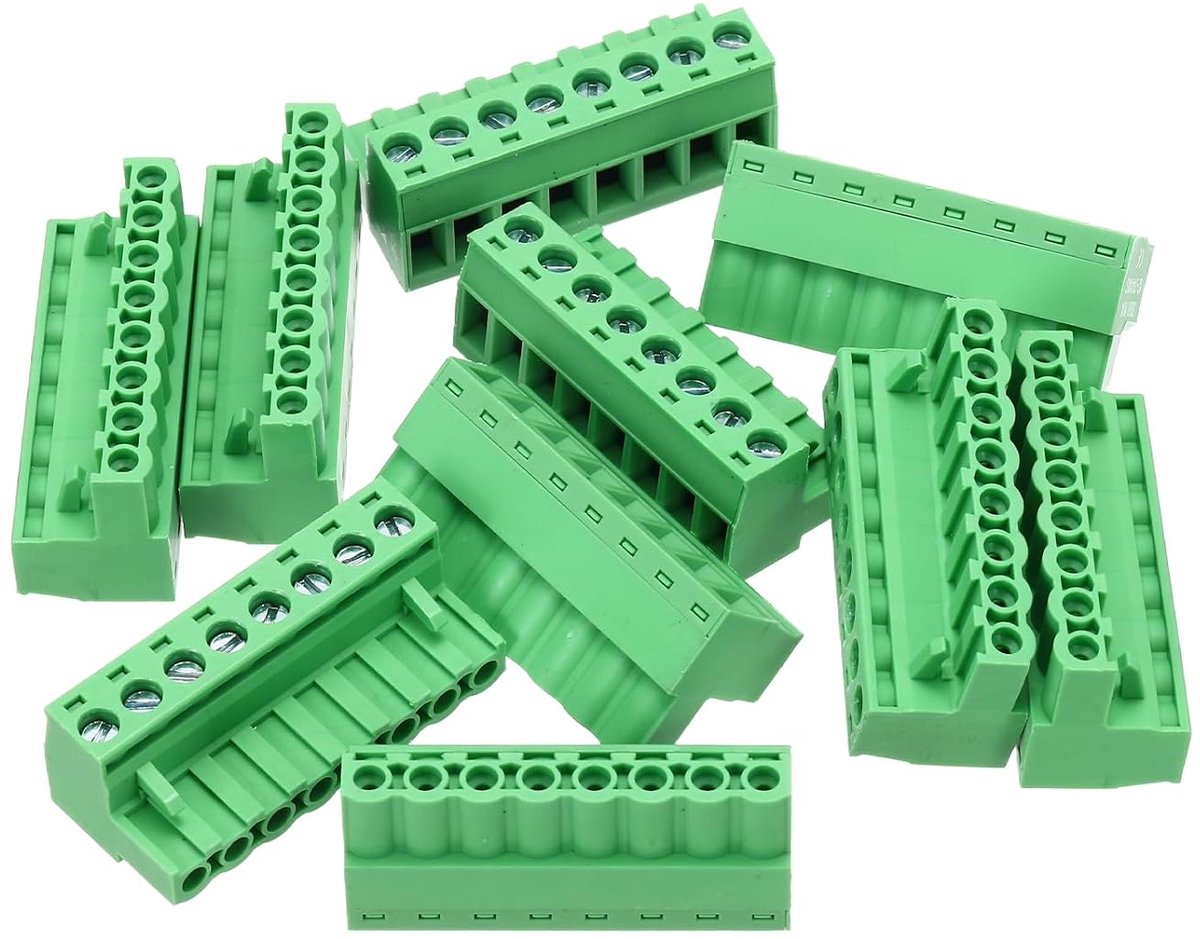 10 stuks PCB-klemlijst, 5,08 mm 8-polig, 300 V 10 A PCB montageklemlijsten