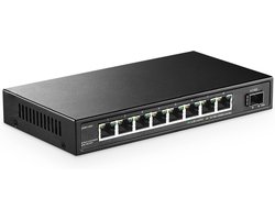 8-poorts 2,5 G netwerkschakelaar met 10 G SFP - Plug-and-play Ethernet Switch
