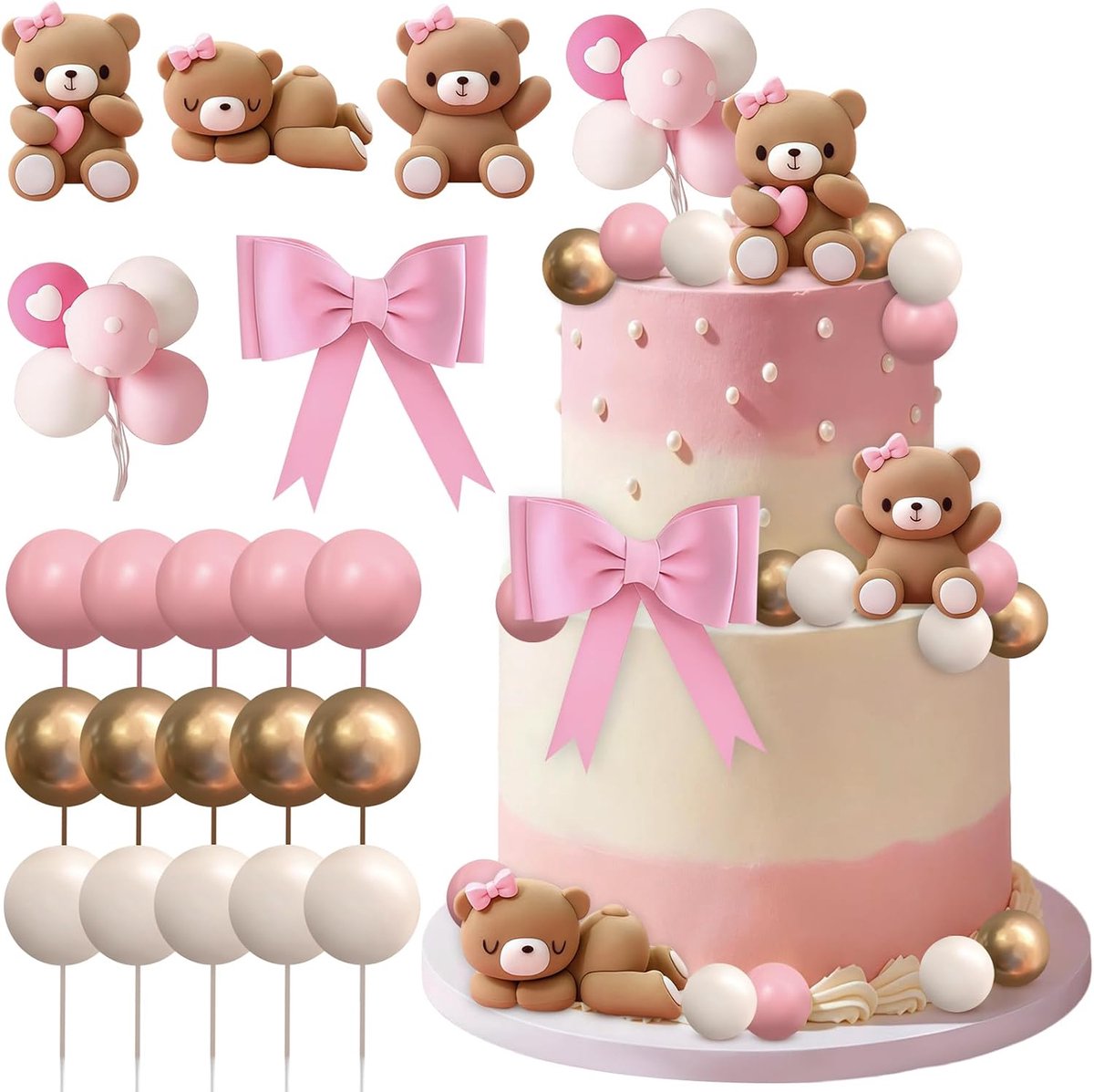 beer, 20 stuks, taartdecoratie, beer, taartdecoratie, beer, taartdecoratie, voor feest, verjaardag, babyshower