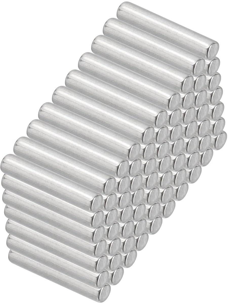 Pluggen van roestvrij staal 304, 3 x 16 mm, 50 stuks, gegroefde pennen, cilindrisch, metalen pen voor planken, voor bevestiging aan stapelbed, hardware, meubelcomponent