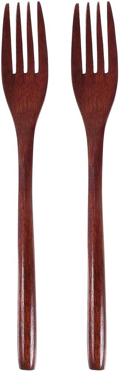 2 Stuks Houten Salade Bestek Keukengerei Voor Mengen En Serveren Herbruikbare Vorken Voor Fruit En Voorgerechten