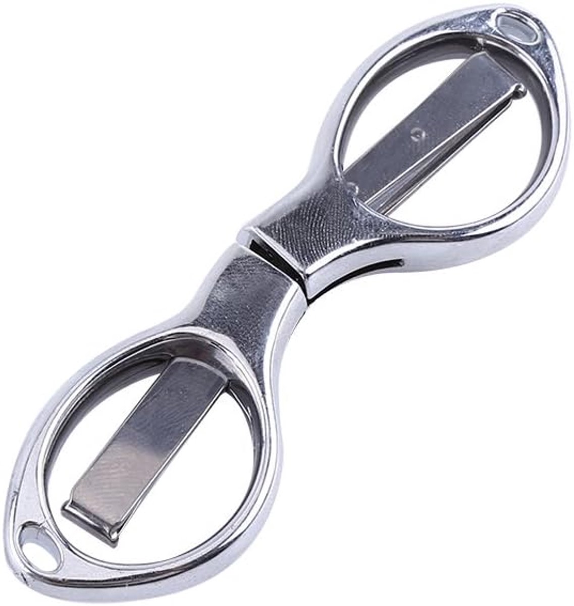 Opvouwbare Roestvrijstalen Knipschaar Met Glassess Schaargat Sleutelhanger Voor Reizen/School/Kantoor/Hobby/Thuis/Kamperen/Handwerk 2,00 WattW, 1,00 VoltV (Zilver)