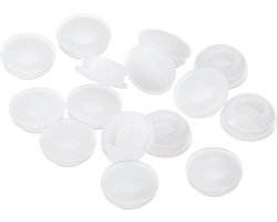 15 stuks siliconen stops, ronde rubberen klikstoppen voor boring van 12-13 mm, waterdichte metalen stop, eindkappen voor meubeluiteinden, doorschijnend
