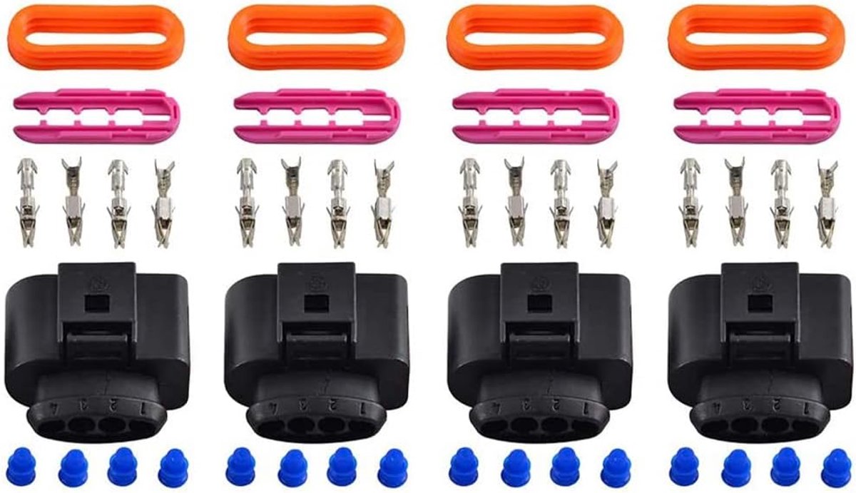 4-delige Bobine Draadboom Connector Upgrade Reparatieset voor A4 08-16 A6 11-16 A8 10-13 Golf 12-16 11-16 Tourna Transporter 2016 Passta Polo 13-16