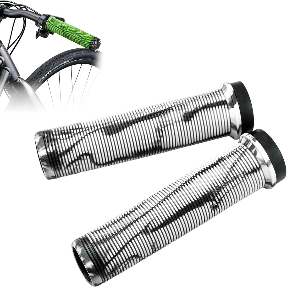 Handgrepen, scootergrepen, ergonomische stuurgrepen, rubberen MTB-handgrepen met aluminium slot en anti-slip textuur, demping, voor fiets, MTB, BMX, stuntscooter en e-scooter