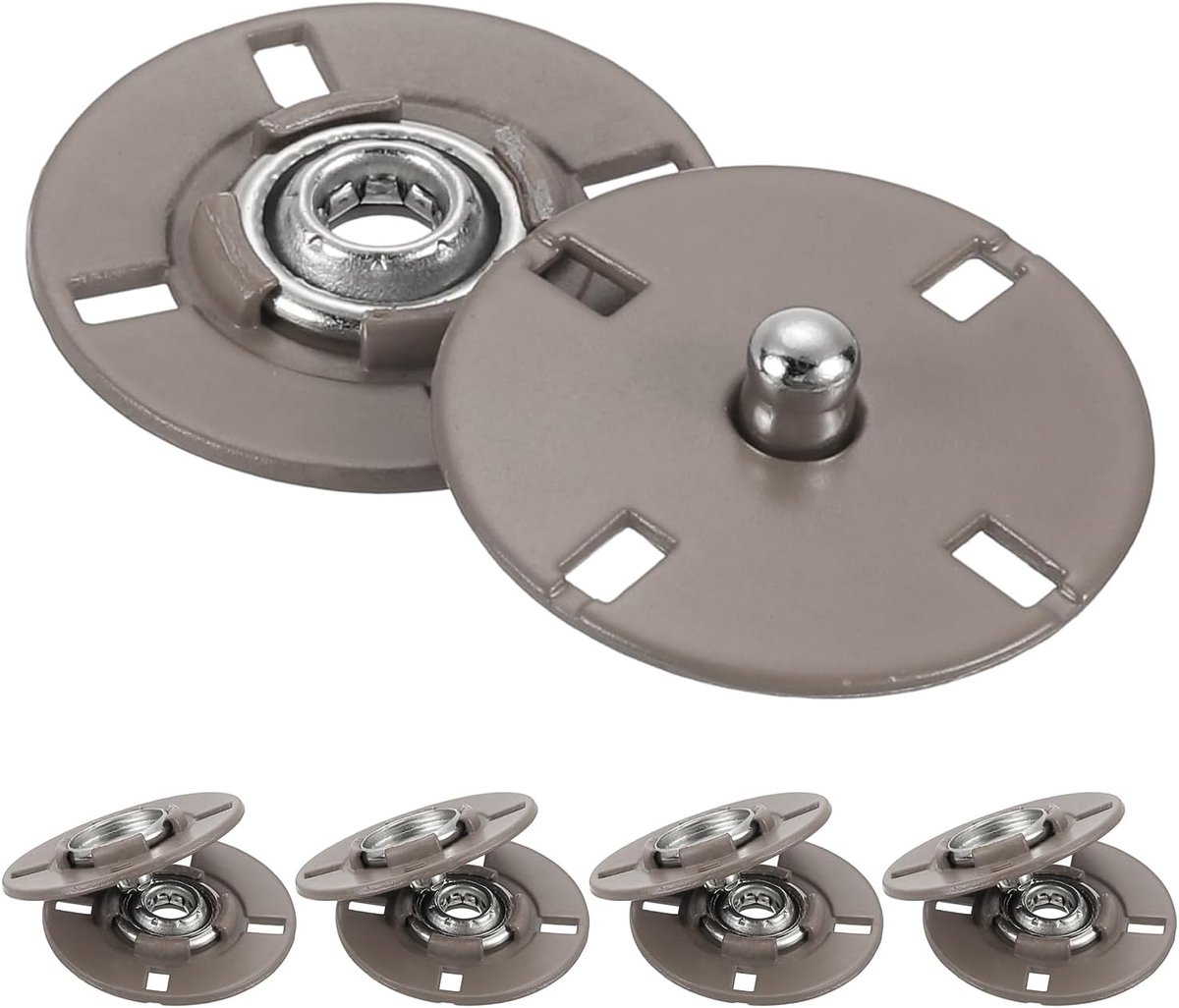 Knopen, metalen onzichtbare gesp bevestigingsdrukknopen voor kleding leer naaien (camel, 21 mm)