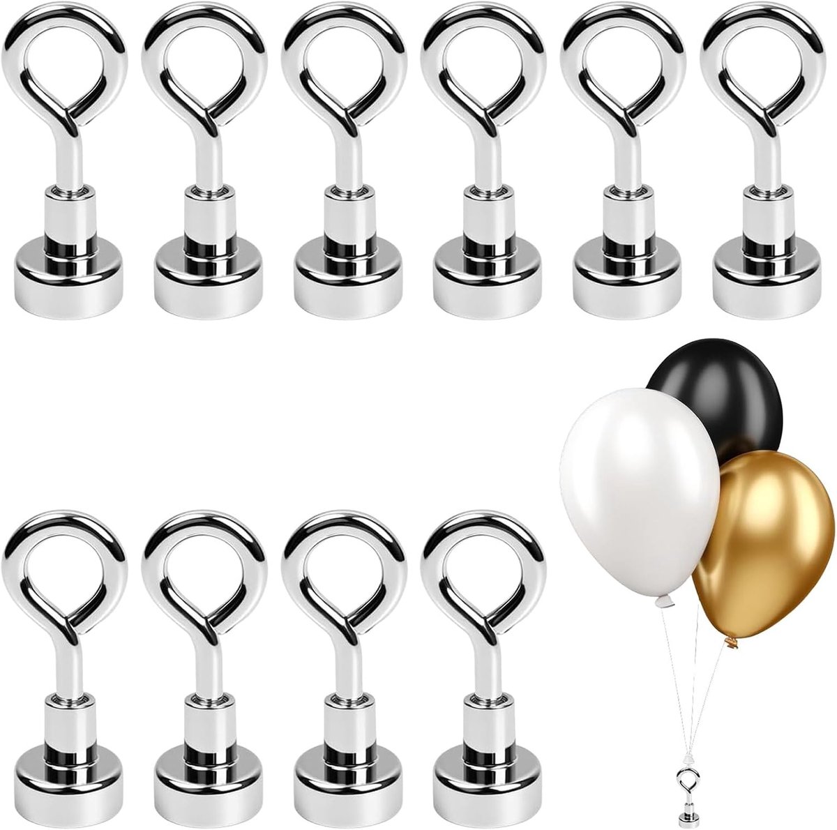 10 neodymium magneethaken, sterke magneethaken voor keuken, kantoor en garage, magneten met haken, klein en sterk, set met 10 neodymium magneten voor interieurorganisatie