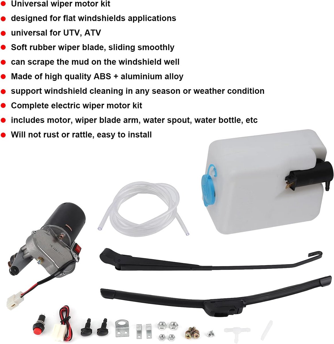 Universele Elektrische Ruitenwisser-Motorset, Ruitenwisserset Universele Auto Ruitenwisser Montageset UTV Elektrische Wisser Kit voor UTV ATV