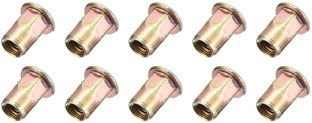 Klinkmoeren x 30 stuks halve zeskant platte kop voor auto en meubels [bronzen tin]