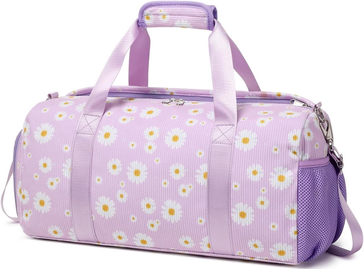 gymtas, gymtas, gymtas, dans, meisjes, tas, zwembad, reistas, sporttas voor meisjes, Paars, 18”L*9.75”H*8”W, kinderkoffer