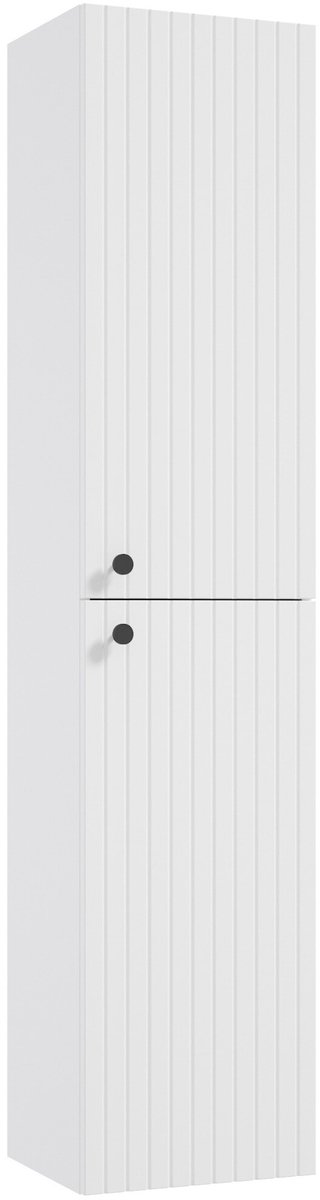 Badplaats Badkamerkast Fargo 37 x 32 x 170 cm – Mat Wit – Hangende Kolomkast met 2 Deuren