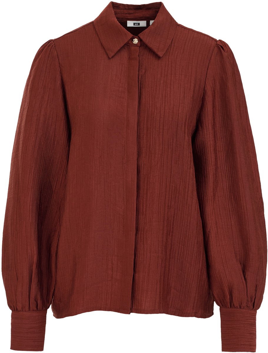 WE Fashion Dames blouse met ballonmouwen en structuur
