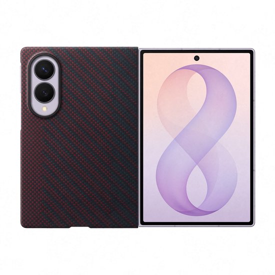 Samsung Galaxy Z Fold 8 Carbon Back Cover met Magneet Rood