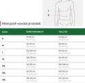 Maattabel voor borstomvang en taille met EU/UK maten S tot 4XL.