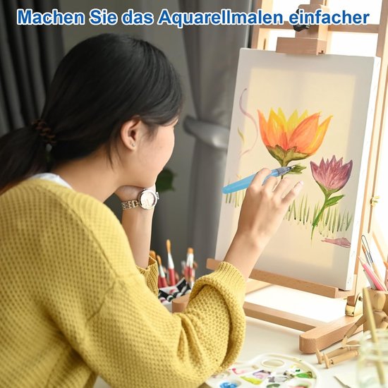 8 stuks watertankpenselen, aquarelpenseelstift, herbruikbare kwasten met watertank, blauw, 3 maten, voor aquarelverf, gouache, in water oplosbare kleurpotloden, beginners, kunstenaars — afbeelding 3