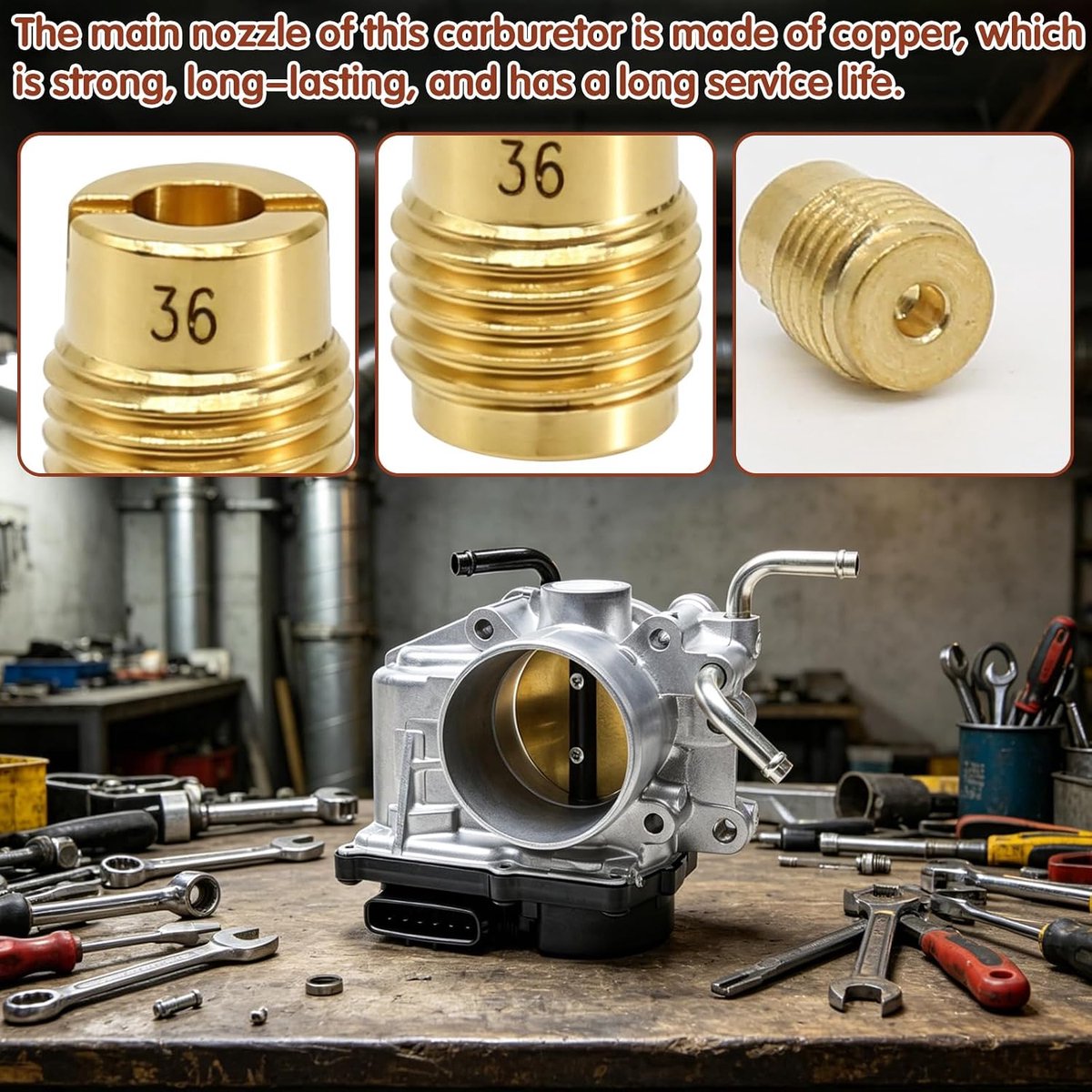 Sproeierset voor Predator 212, afstelset voor de hoofdsproeier met .032"-.038" sproeiers en E-buis, geschikt voor Honda GX160 GX200 196cc, minibikes, go-karts Carburator Jet Kit