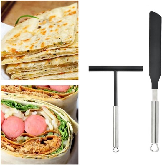 RVS uitstrijkje, crêpehouder, crêpehouder, crêpepan, crêpepan, accessoires voor crêpemachine, crêpe coater, keukengerei voor thuis keuken van rvs — afbeelding 4