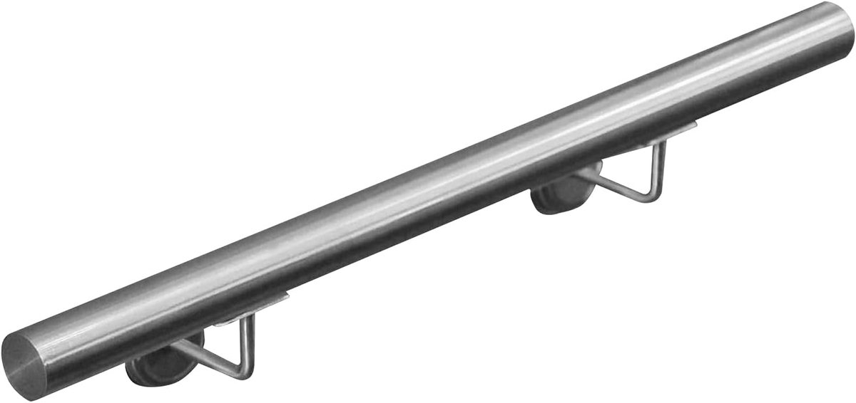 Roestvrij stalen trapleuning, trapleuning, reling, wandleuning, muur, trap 40-1000 cm, V2Aox, lengte: 40 cm