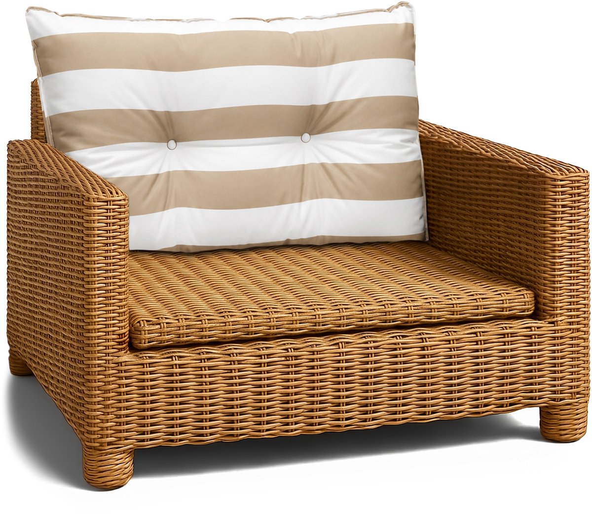 Kussen Lounge Tuinmeubelen - Rugkussen 40x50 cm Rug Rattan Ideaal voor balkon terras loungeset buiten comfort vulling dik duurzaam Wit-beige strepen