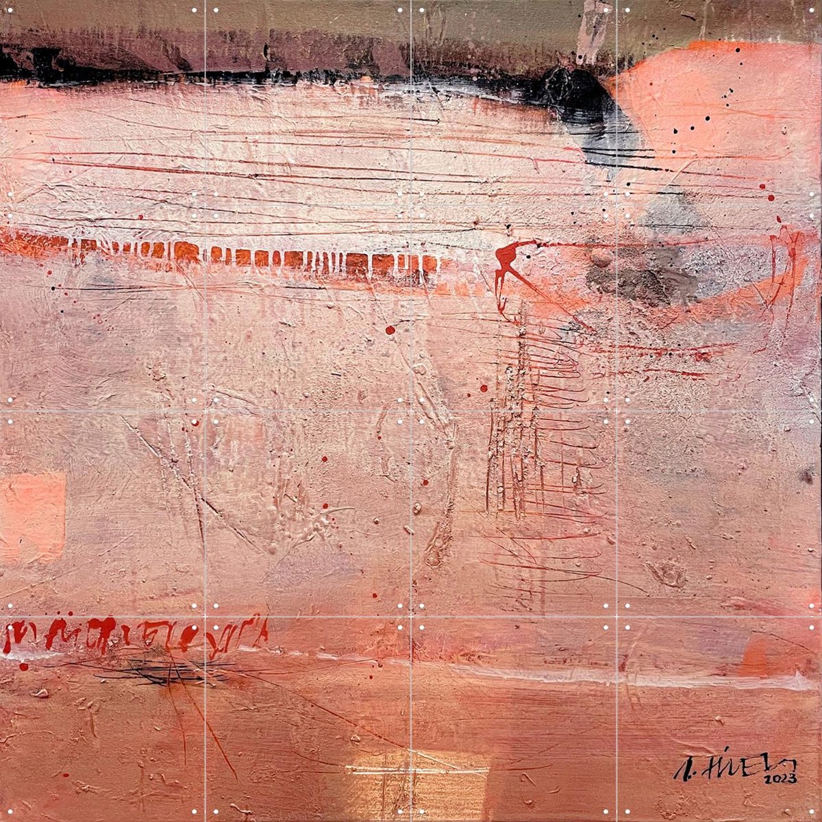 IXXI Magically Easy, SüessART - 80 x 80 cm - Gratis ophangtool - Grote wanddecoratie en posters - Abstract, Kwaststreken, Modern, Woonkamer, Gang