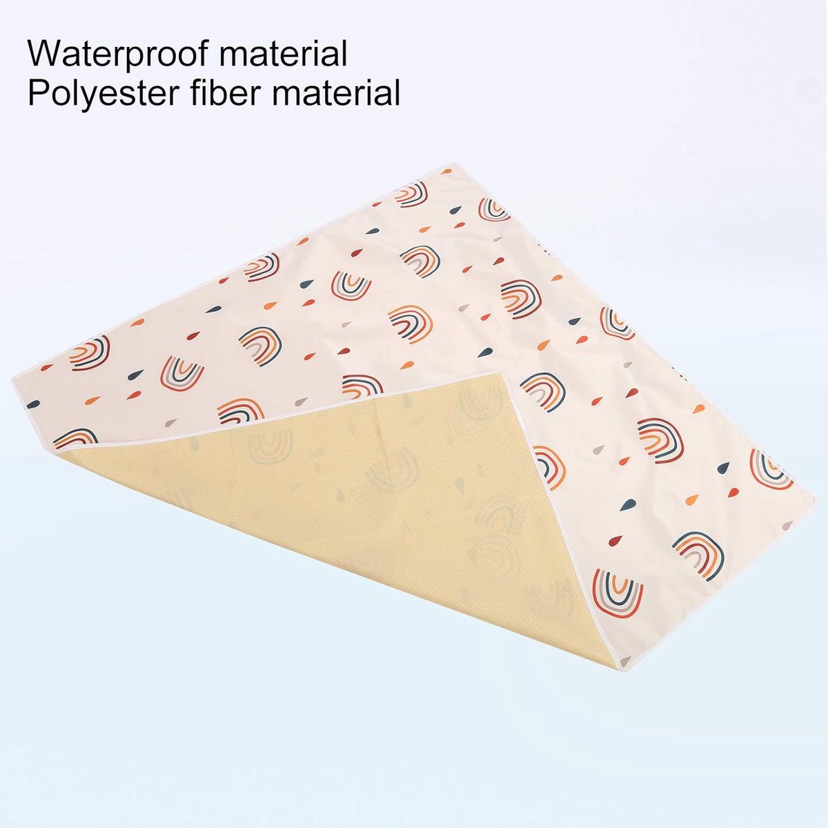 SnelShoppen - Baby Eetstoel Mat, 110x110 cm Waterdichte Vloermat, Afneembare Antislip Speelmat voor Onder Hoge Stoel, Ideaal voor Eten en Spelen – foto 5