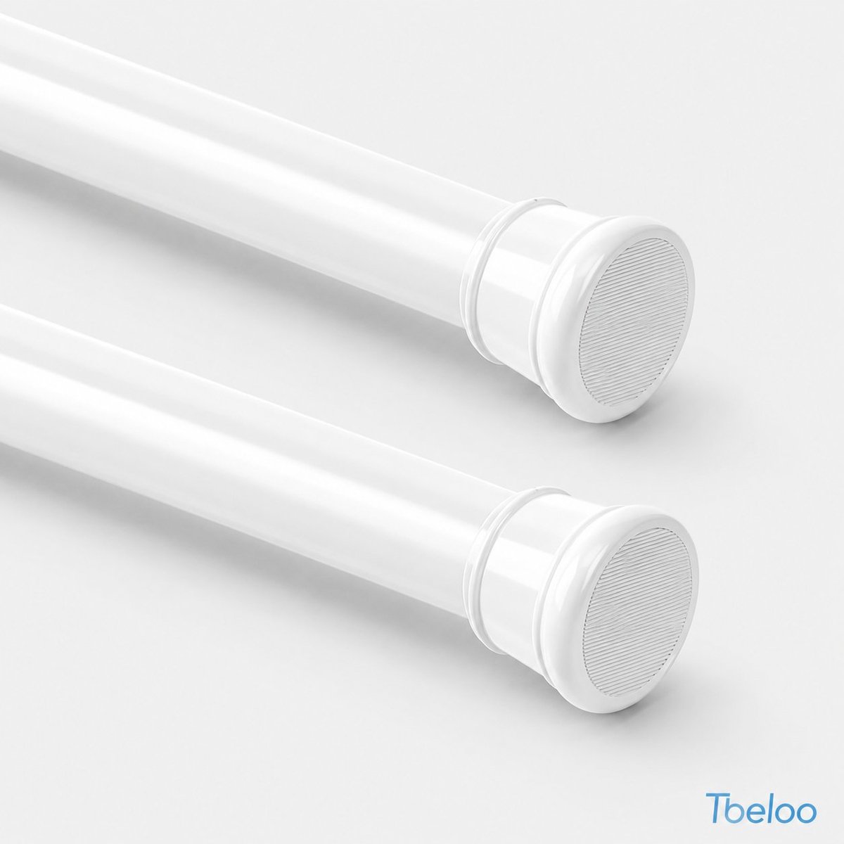 Tbeloo Douchestang zonder boren 68-90 cm wit - Telescoopstang voor gordijn, kast of badkamer (2 stuks, diameter 25 mm)