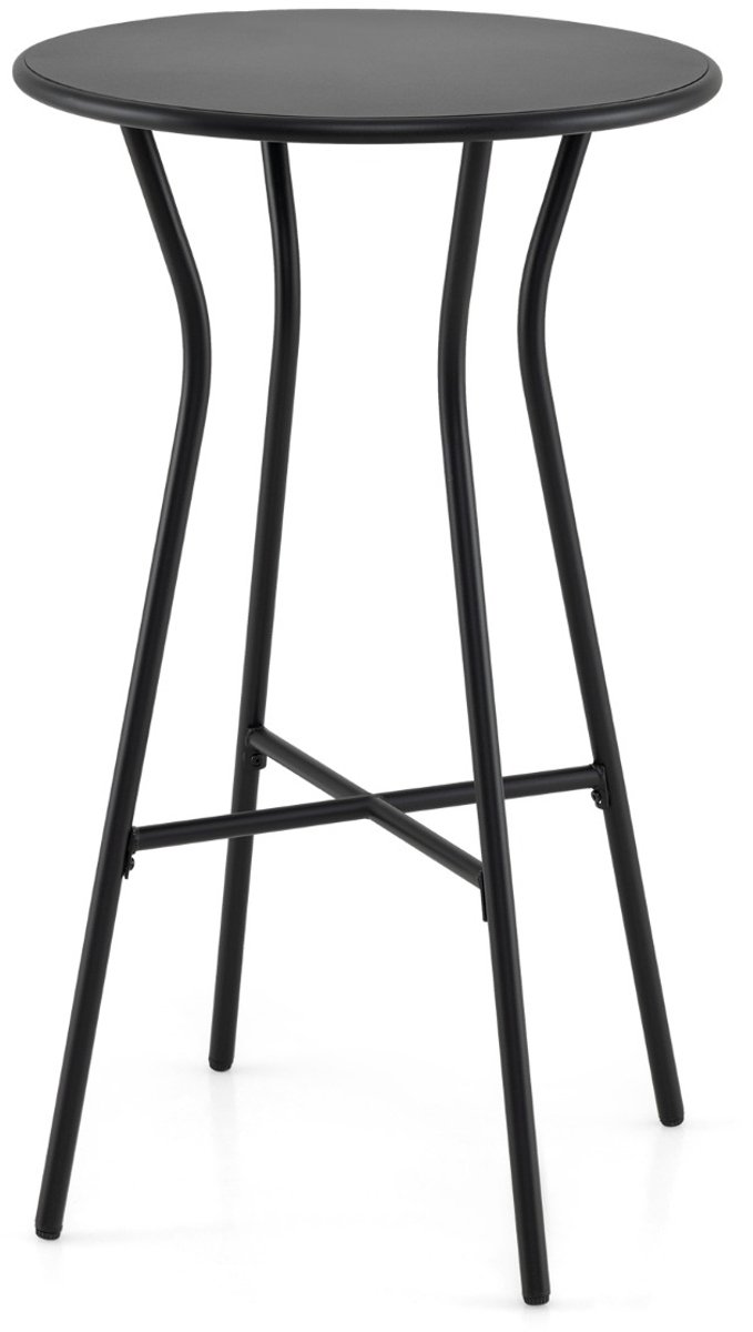 SureDeal® - Tuintafel - Ronde Hoge Bartafel - Stevig Metalen Draagvermogen - 55,5x55,5x93 cm - Donkerbruin