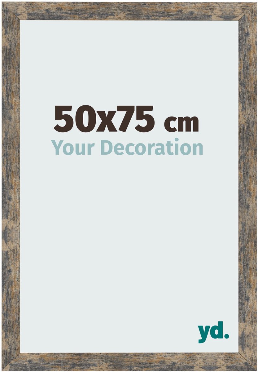 Your Decoration - Fotolijst 50x75 cm - MDF - Blauw Goud Gemeleerd - Bologna