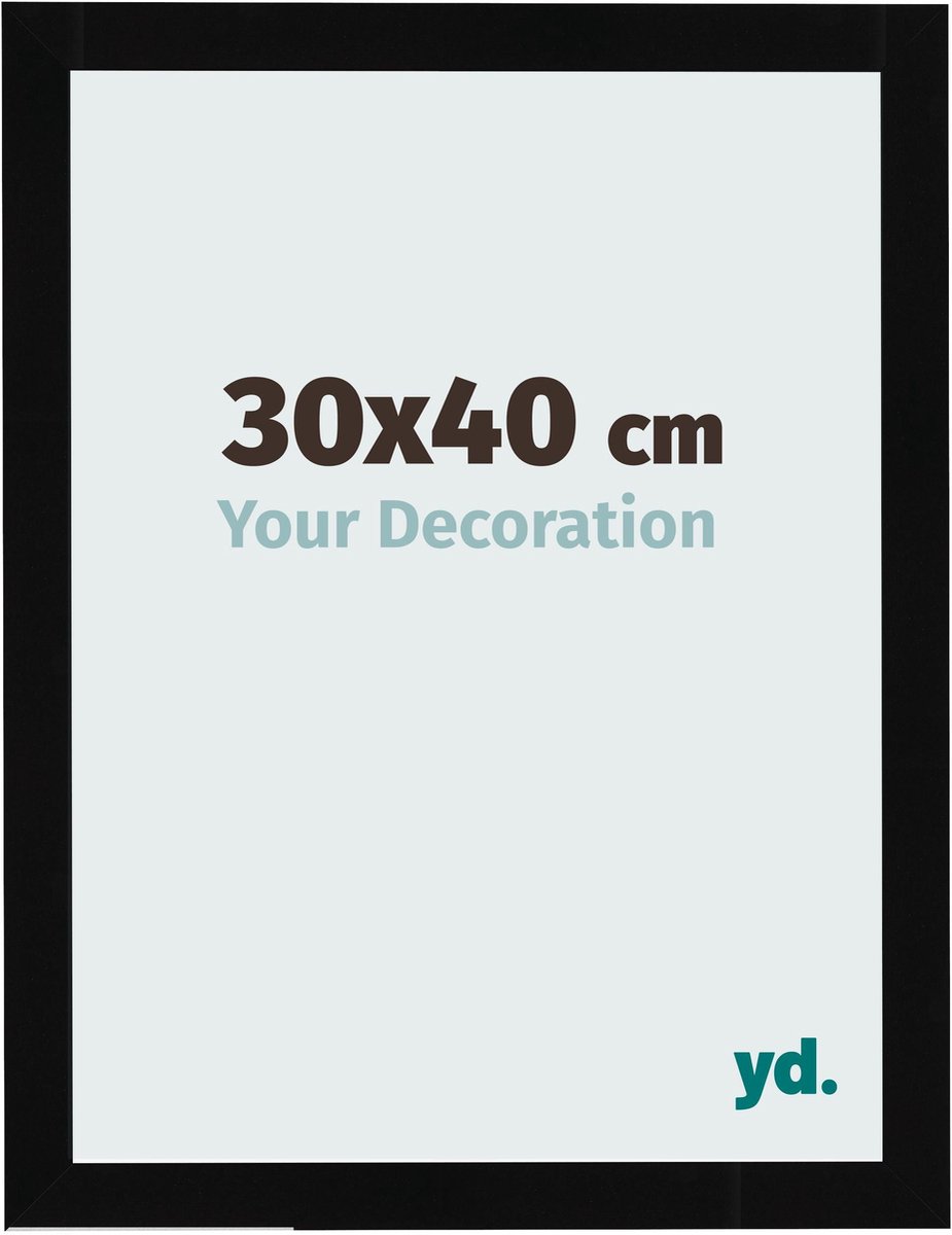 Your Decoration - Fotolijst 30x40 cm - MDF - Zwart Hoogglans - Bologna