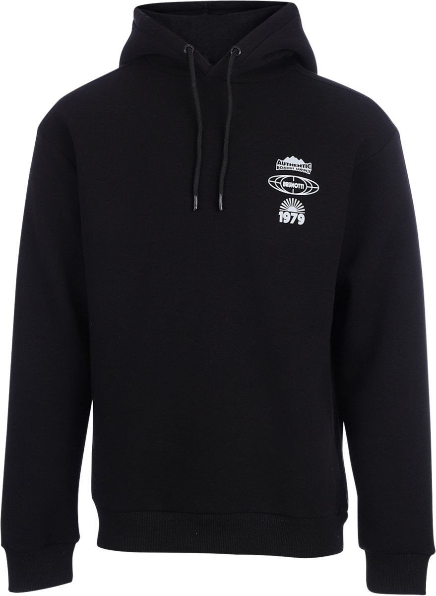 Brunotti - Myne Hoodie Heren - Black - Sweater met Capuchon - Trui - Regular fit - Rib Details - S