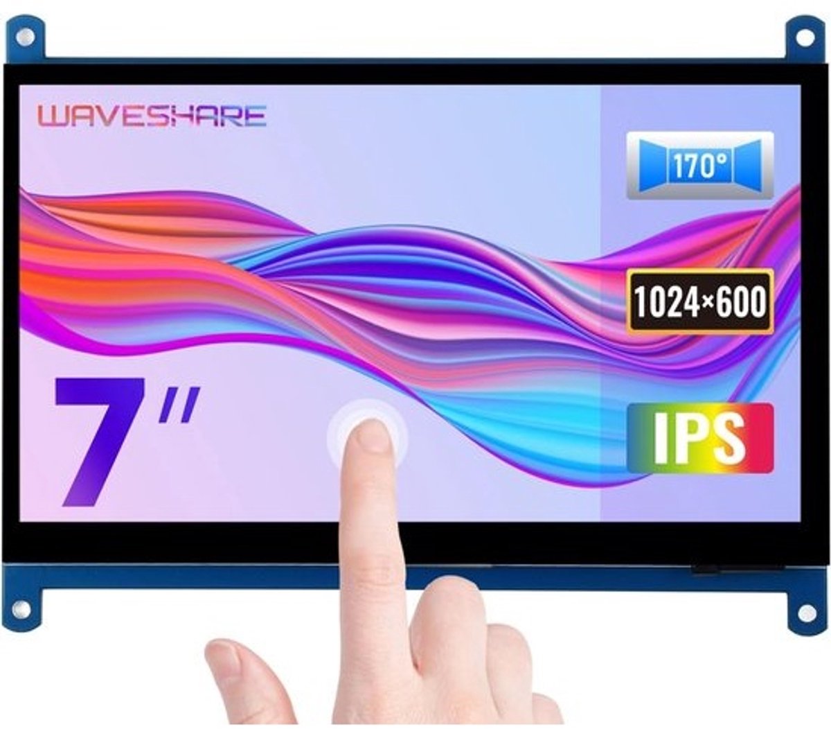 7 Inch Capacitive Touchscreen Display for Raspberry Pi and PC - 1024x600 Resolution IPS Monitor