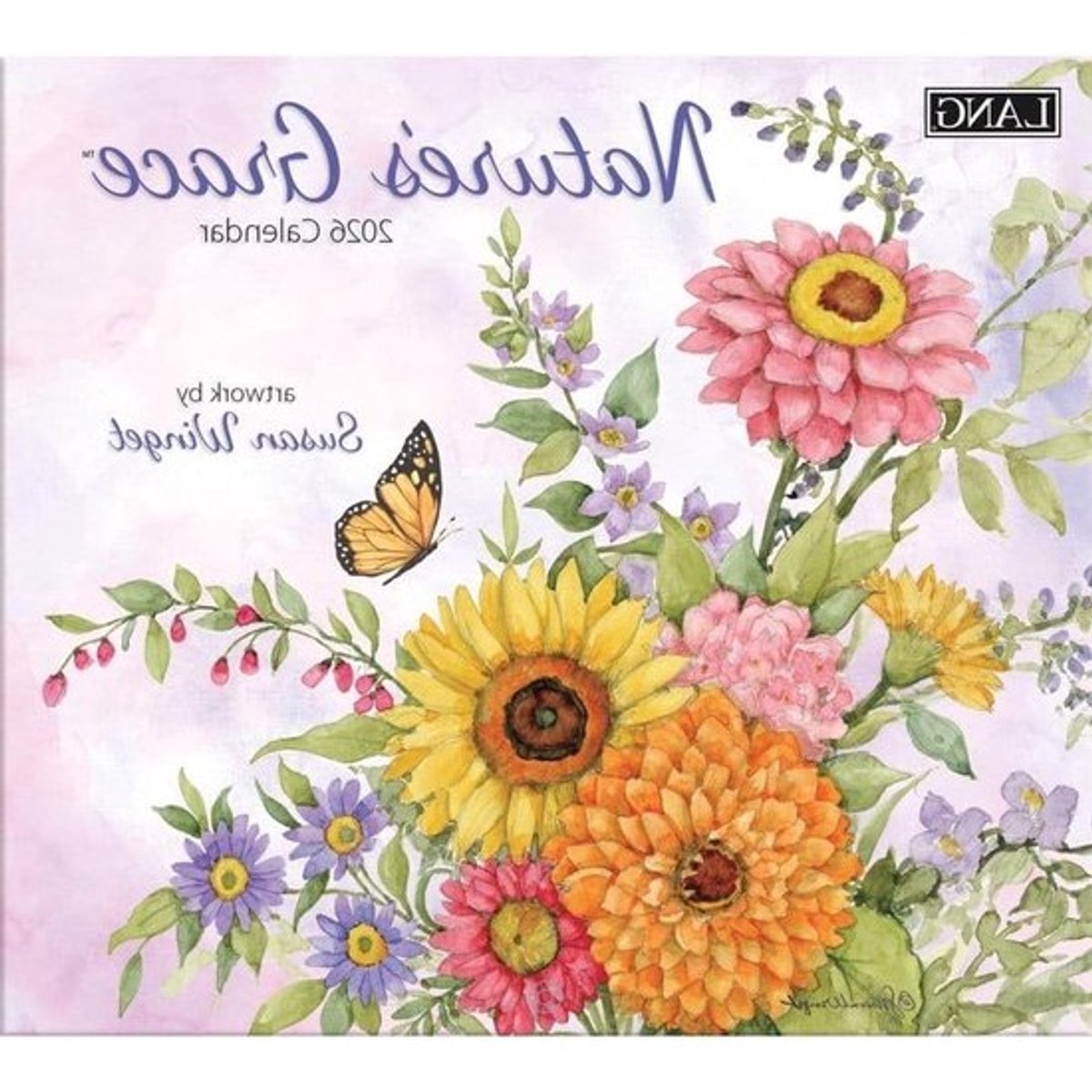 Wandkalender 2026 - Muurkalender Jaarplanner - Jaar Overzicht - Aquarel Bloemen Kunst - 31.8B x 0.5H cm - Multicolor